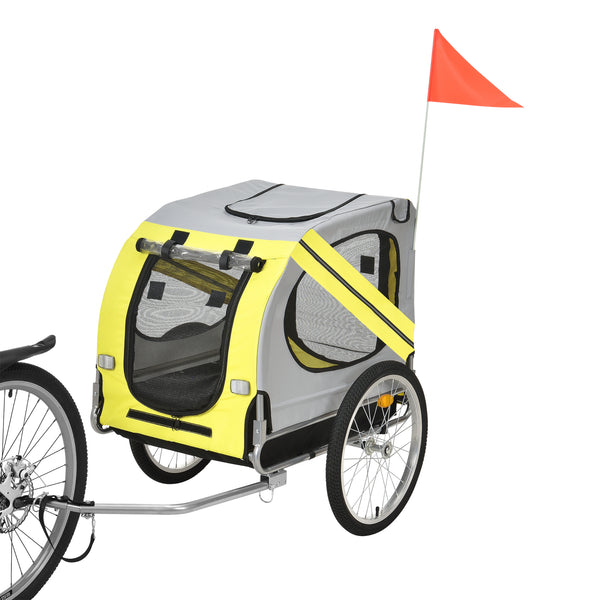 Remorque Vélo pour Chien Capacité 26 kg 138 x 71 x 90 cm Gris Noir [pro.tec]