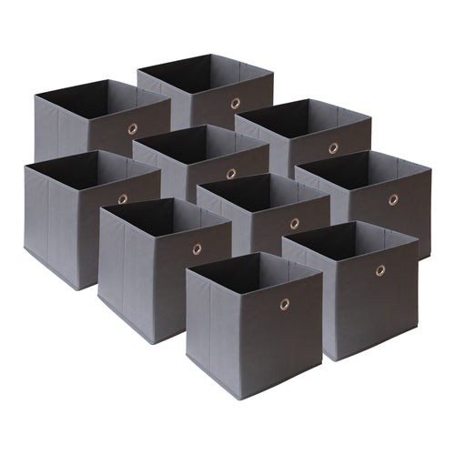 Set di 10 Scatole Pieghevoli Portaoggetti in Tessuto 28 x 30 x 30 cm [en.casa]