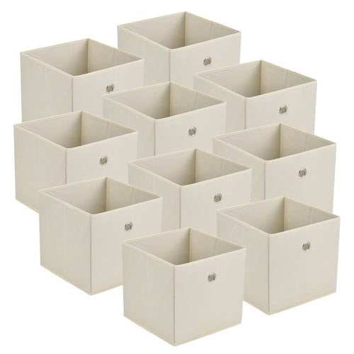 Set de 10 Boîtes de Rangement Textile Non Tissé 28 x 30 x 30 cm [en.casa]