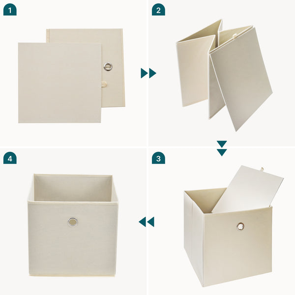 Set de 10 Boîtes de Rangement Textile Non Tissé 28 x 30 x 30 cm [en.casa]