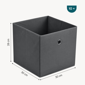 Set di 10 Scatole Pieghevoli Portaoggetti in Tessuto 28 x 30 x 30 cm [en.casa]