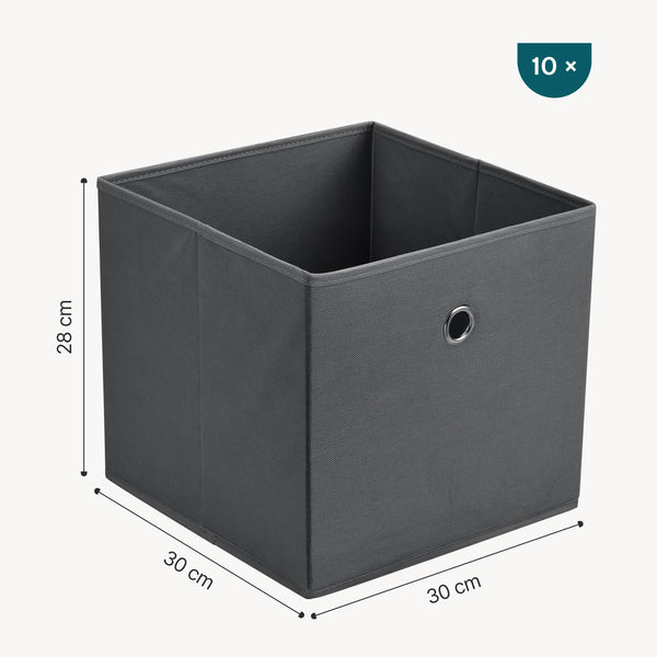 Set di 10 Scatole Pieghevoli Portaoggetti in Tessuto 28 x 30 x 30 cm [en.casa]