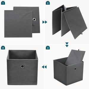 Set di 10 Scatole Pieghevoli Portaoggetti in Tessuto 28 x 30 x 30 cm [en.casa]