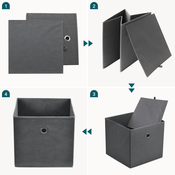 Set di 10 Scatole Pieghevoli Portaoggetti in Tessuto 28 x 30 x 30 cm [en.casa]