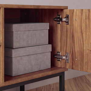 Fernsehschrank Kilmandar 160x40x49 cm Walnussoptik [en.casa]