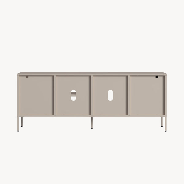 Meuble TV Kliri acier 150 x 35 x 58 cm gris chaud [en.casa]