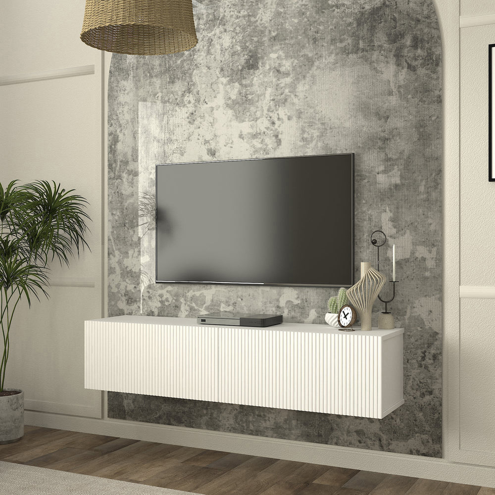 Mobile Porta TV da Parete Verpsboga con 2 Ante Decorative 135 x 32 x 30 cm - Vari Colori [en.casa]