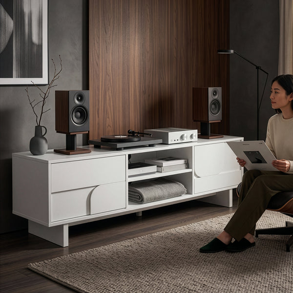Meuble TV Katanshumn avec 2 portes 150x39x45 cm [en.casa]