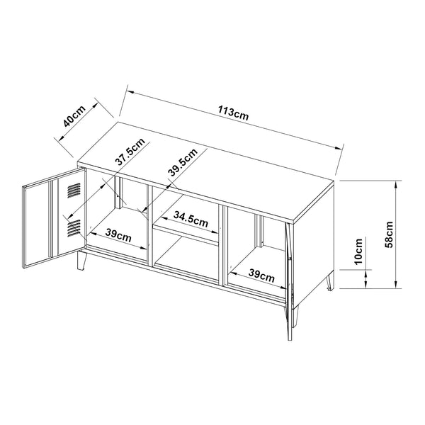 Meuble TV Kotka 58 x 113 x 40 cm [en.casa]