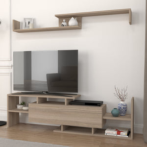 Fernsehschrank Liksefte mit Wandregal 154x28x42 cm [en.casa]