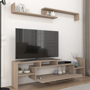 Fernsehschrank Liksefte mit Wandregal 154x28x42 cm [en.casa]