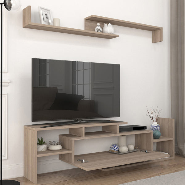 Fernsehschrank Liksefte mit Wandregal 154x28x42 cm [en.casa]
