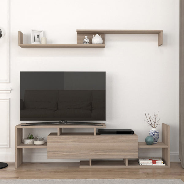 Fernsehschrank Liksefte mit Wandregal 154x28x42 cm [en.casa]