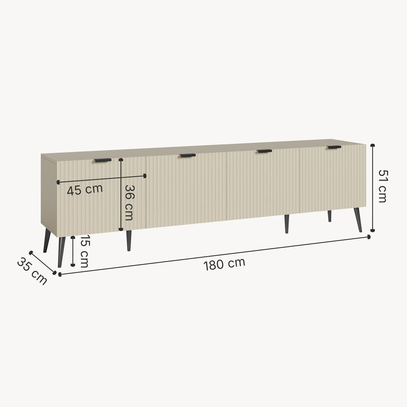 Schizzo in scala Mobile Porta TV Nand con Ante Decorative [en.casa]