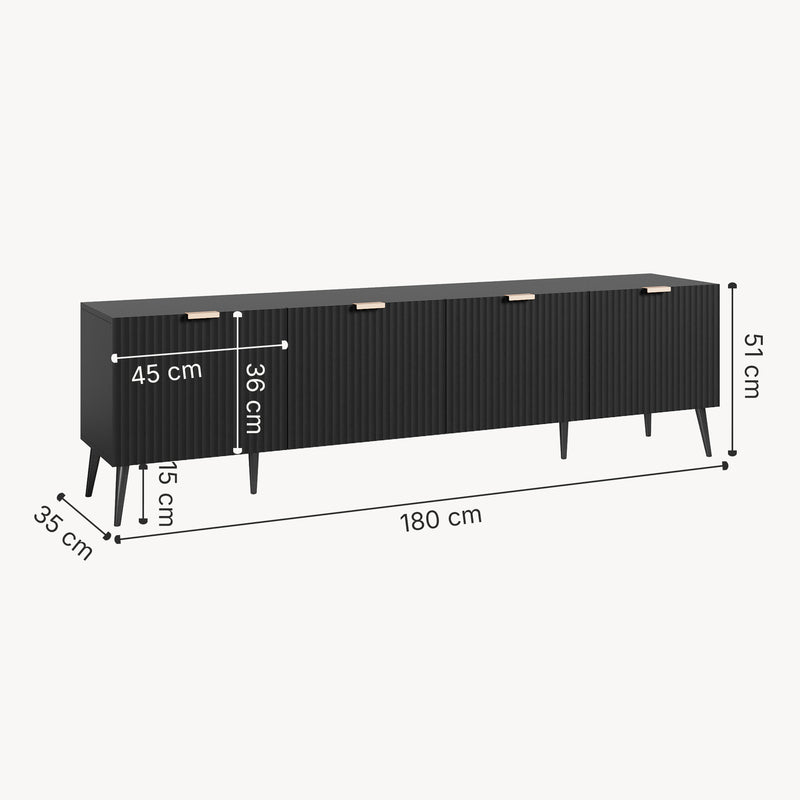 Maßskizze Fernsehschrank Nand [en.casa]