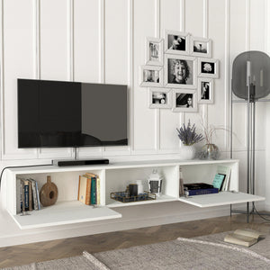 Mobile TV da Parete Paltamo Armadietto Pensile con Ante a Ribalta 180 x 31 x 29,5 cm [en.casa]