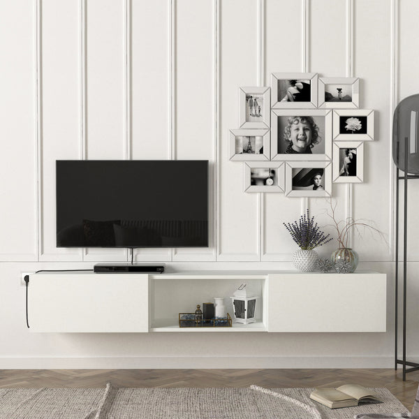 Mobile TV da Parete Paltamo Armadietto Pensile con Ante a Ribalta 180 x 31 x 29,5 cm [en.casa]