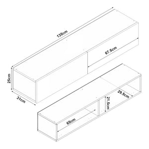 Meuble TV Toivakka 135 x 31 x 25 cm [en.casa]