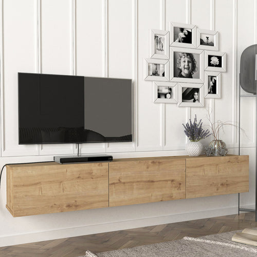Meuble TV Vihti 180x31x29,5cm en différentes couleurs [en.casa] - premiumXL