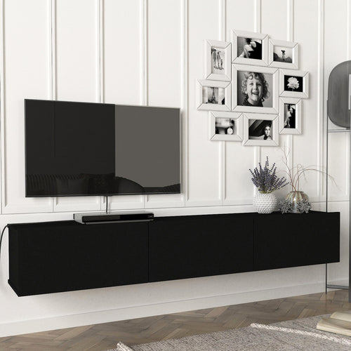 Meuble TV Vihti 180x31x29,5cm en différentes couleurs [en.casa] - premiumXL