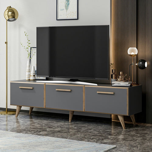 Mobile Porta TV 'Brønderslev' Armadietto Basso a 3 Ante a Ribalta - Vari colori [en.casa]