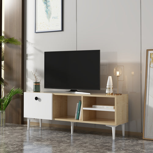 Meuble TV Nannestad à porte avec espace de rangement 45 x 120 x 30 cm [en.casa]