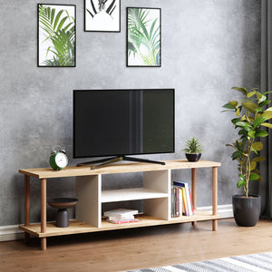 Meuble TV Ærøskøbing avec 2 compartiments de rangement 43x120x29 cm coloris assortis [en.casa] - premiumXL