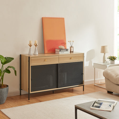 Mobile TV Tysnes 120x40x75 cm rovere/nero [en.casa] - premiumXL