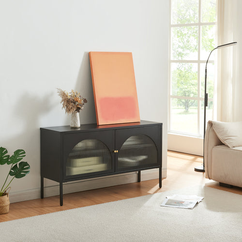 Mobile TV Karlskrona 115x35x64 cm nero, opaco [en.casa] - premiumXL