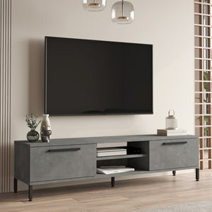Meuble TV Lempäälä avec 2 compartiments de rangement 160 x 35 x 39 cm en différentes couleurs [en.casa] - premiumXL