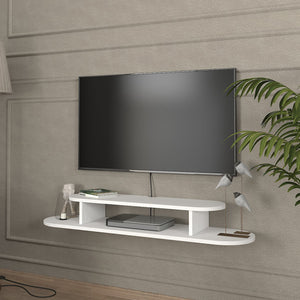 Mobile TV sospeso Targema 120x30x16 cm bianco [en.casa] - premiumXL