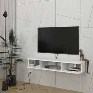 Meuble TV mural Oundsvas 120x30x19 cm blanc [en.casa] - premiumXL