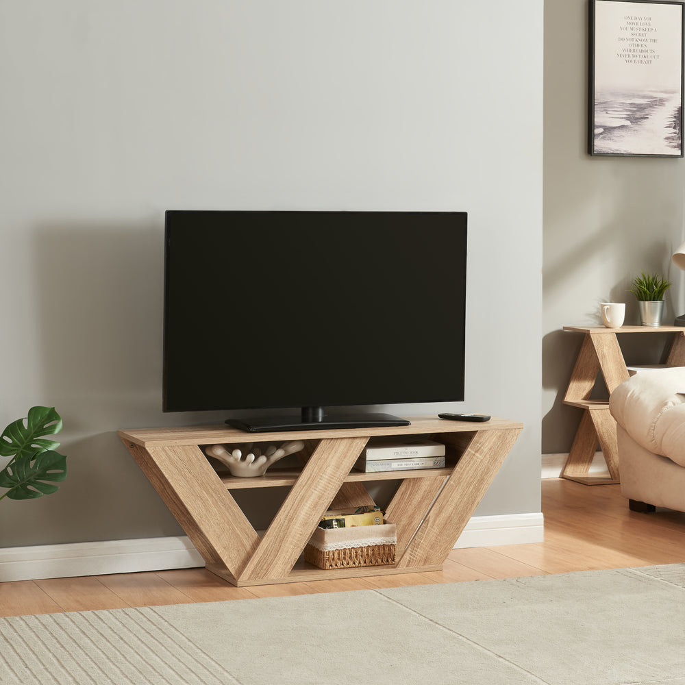Tavolino TV Nome 110x30x40cm effetto rovere [en.casa] - premiumXL