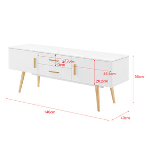 Mobile Porta TV Alavus con 2 Cassetti 140x40x56 cm - Vari Colori [en.casa]