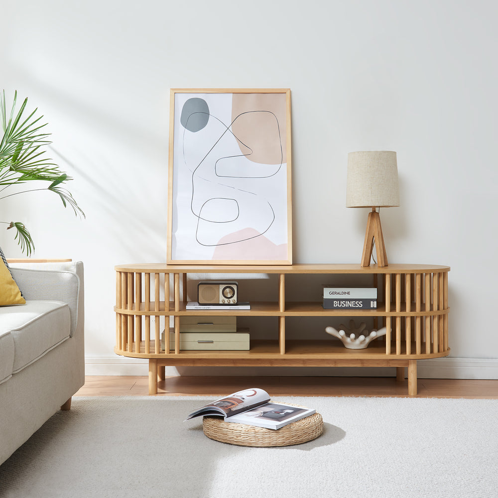 Meuble TV Jarvenpaa bambou naturel [en.casa] 