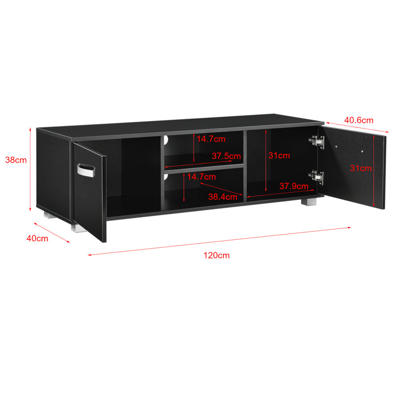 Schizzo in scala Mobile Porta TV Laugar a 2 Ante e Scomparti 120 x 40 x 38 cm [en.casa]