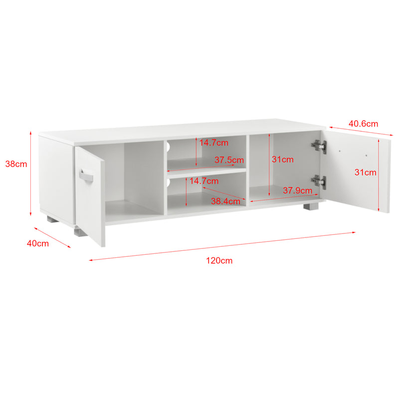 Croquis coté Meuble TV Laugar Panneau de Particules 120 x 40 x 38 cm [en.casa]