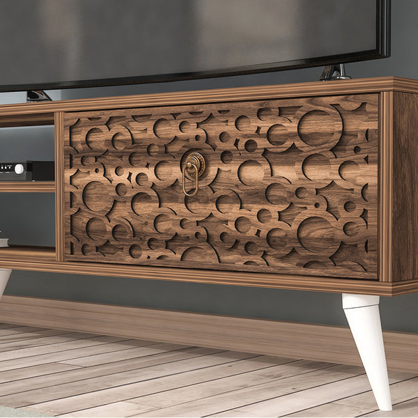 Set de meuble TV Leka avec étagère et armoire murales panneau de particules 180 x 30 x 48 cm [en.casa]