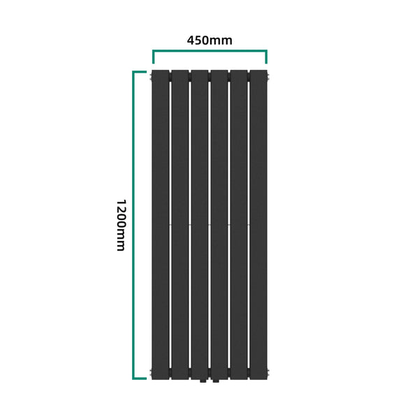 Radiateur à panneaux double Nore 1140 W acier 120 x 45 cm noir [neu.haus]