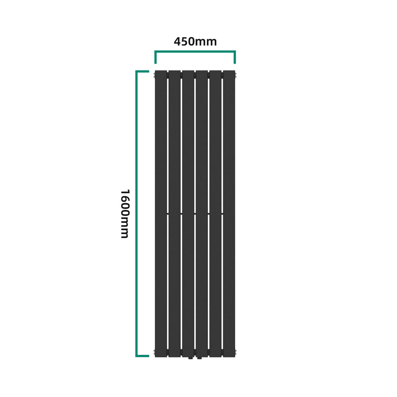 Croquis coté Radiateur à panneau plat Nore 790 W acier 160 x 45 cm noir [neu.haus]