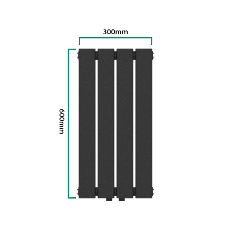 Croquis coté Radiateur à panneau plat Nore 249 W acier 60 x 30 cm noir [neu.haus]