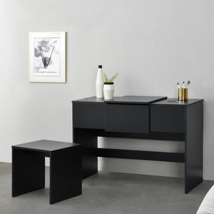 Tavolo da Trucco con Specchio Integrato 72 x 100 x 48cm Tavolo da Toeletta con Scomparto Portaoggetti  Tavolo Cosmetico con Sgabello