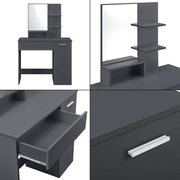Coiffeuse Design avec Miroir Krugersdorp 138 x 90 x 38 cm [en.casa]