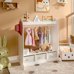 Porte-manteau pour enfants Moskenes 107x95x61 cm blanc [en.casa] - premiumXL