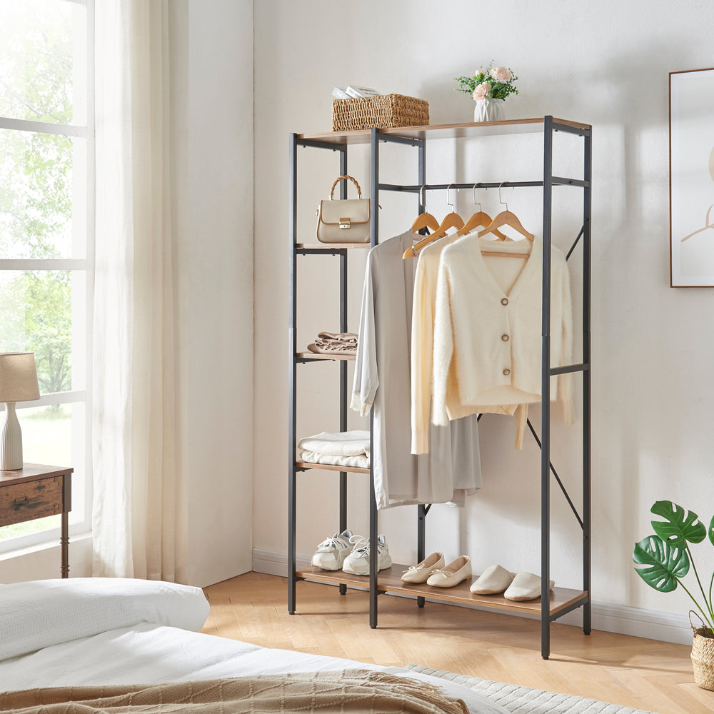 Portant Hvidovre 170x100x35 cm Noir/Bois [en.casa] - premiumXL