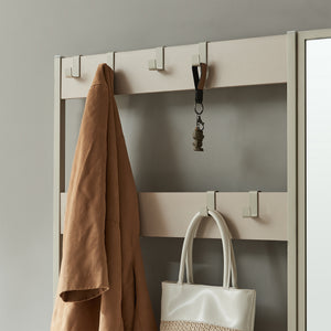 Garderobenständer Napinerg mit Spiegel und Schuhregal 185x98x34 cm [en.casa]