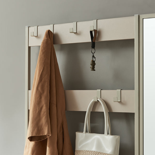 Garderobenständer Napinerg mit Spiegel und Schuhregal 185x98x34 cm [en.casa]