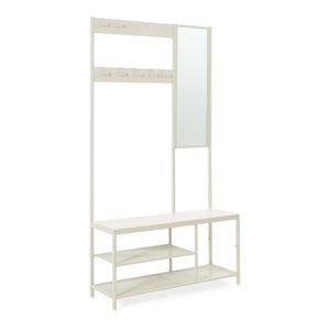 Garderobenständer Napinerg mit Spiegel und Schuhregal 185x98x34 cm [en.casa]