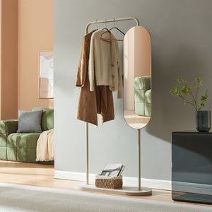 Portemanteau sur pied avec miroir Vamn 167 x 80 x 35 cm [en.casa]