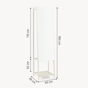 Specchio da Terra Klilbojle con Appendiabiti 160 x 40 x 35 cm [en.casa] 